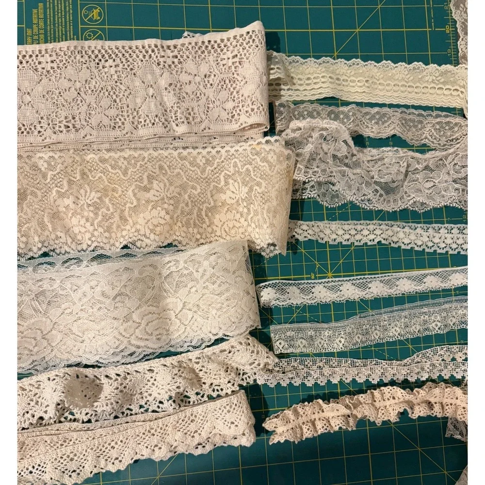 Lace trim Ivory / Cream lot of 20 yards vintage & modern DIY Slow Sew Journal
